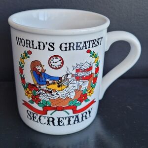 Vintage World's Greatest Secretary Coffee Cup Mug Customcard Japan